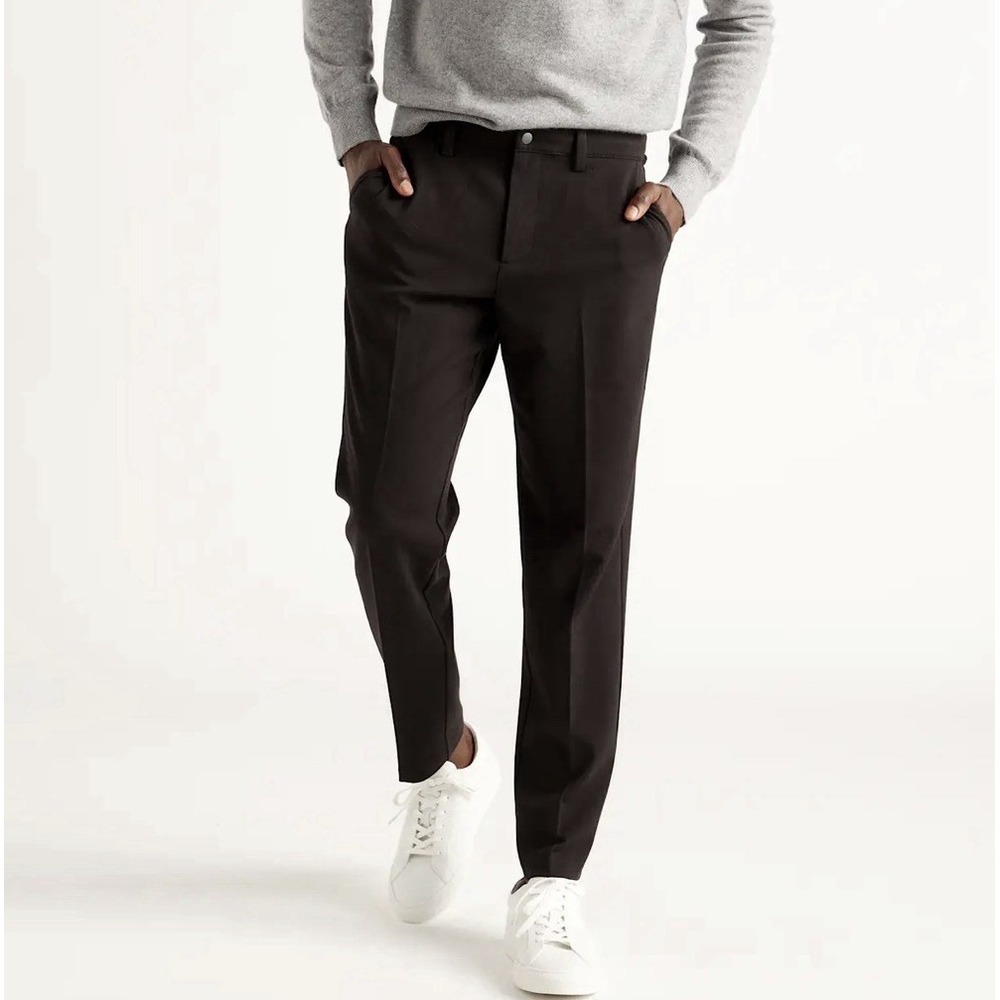 Quince Men's Pants 32/34 Ultra-Stretch 24/7 Smart Chino Pants‎ Career Work Black